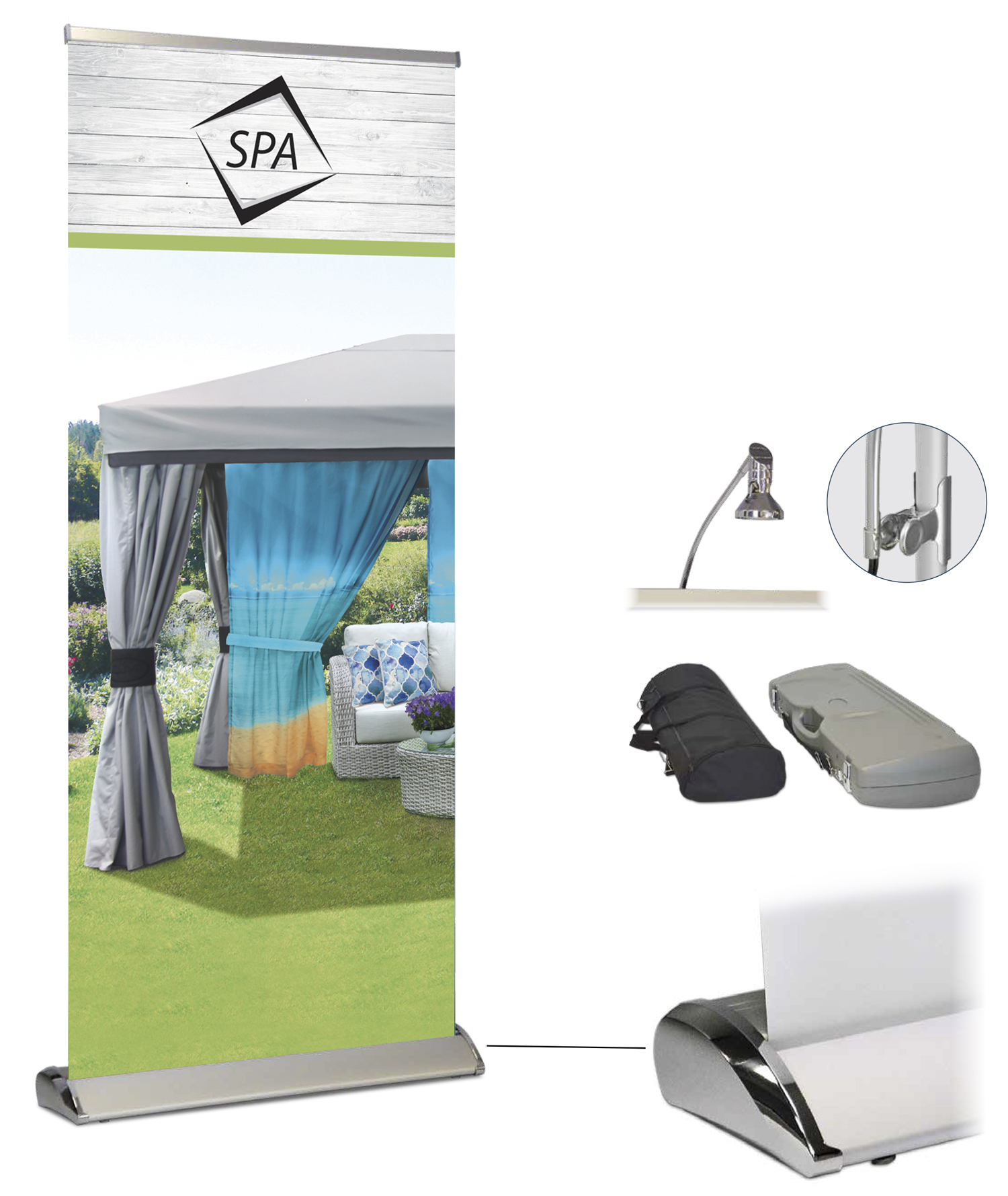 33.5 x 80H Economy Pull-Up Banner, Silver Base