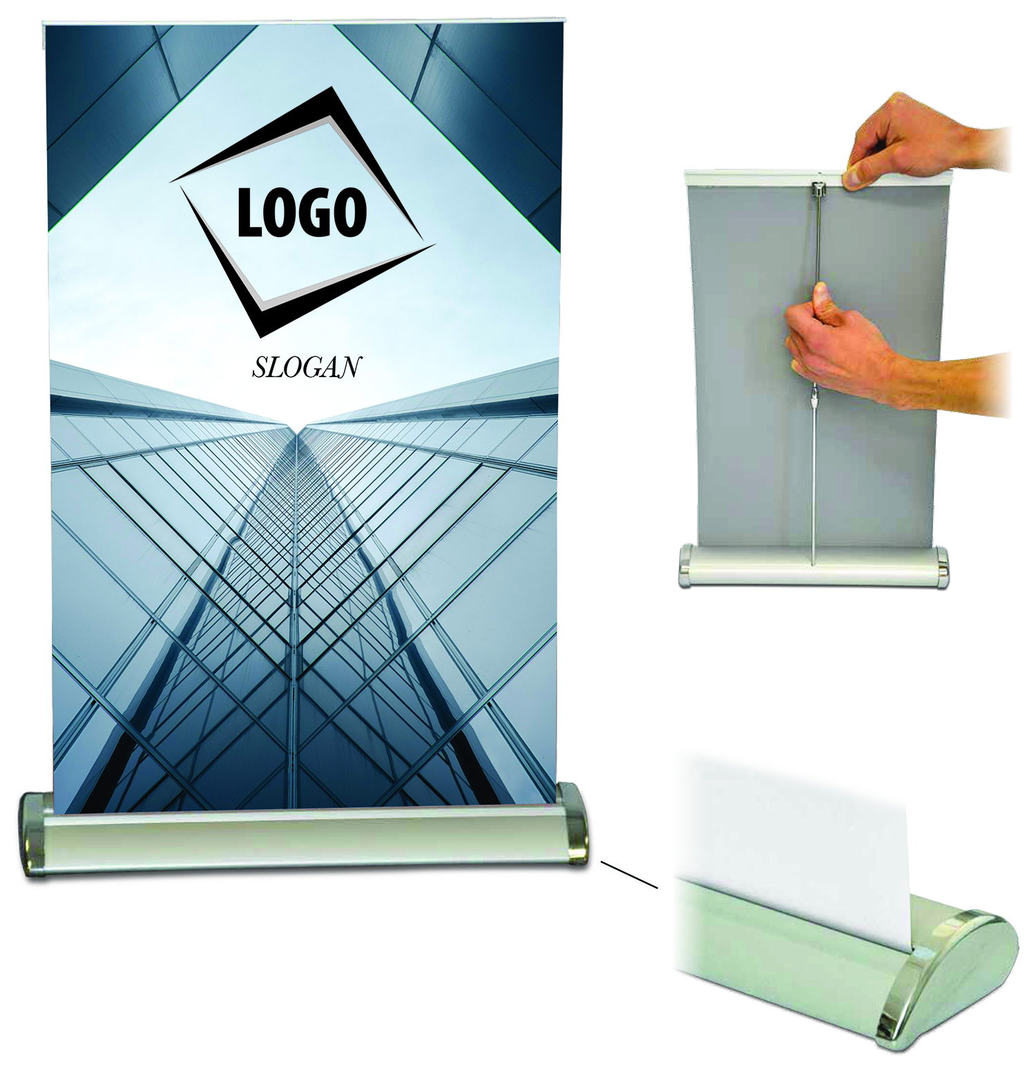 11" x 17" Regina Small desktop rollup banner stand